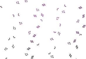 Fondo de vector violeta claro con símbolos musicales.