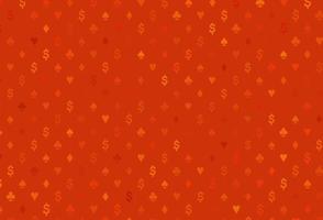 Light orange vector template with poker symbols.