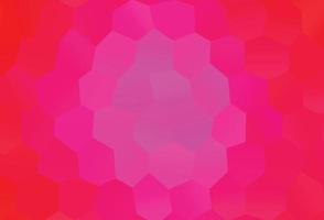 patrón de vector rosa claro con hexágonos de colores.