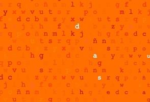 Light orange vector layout with latin alphabet.