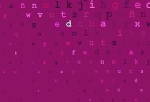 Dark pink vector texture with ABC characters.