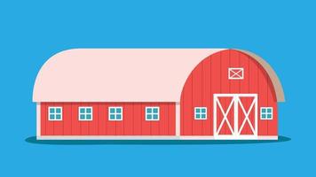 Ilustración de vector de fondo aislado de granero de agricultura.Edificio agrícola con fondo azul.