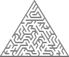 Vector texture with a gray triangular 3D maze, game.