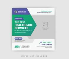 Green Modern Medical healthcare flyer social media post web promotion banner template vector