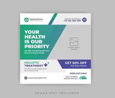 Abstract Clean Medical healthcare flyer social media post web promotion banner template vector