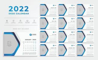 Abstract 2022 Desk Calendar Template vector