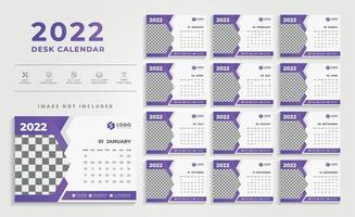 Clean 2022 Desk Calendar Design Template vector