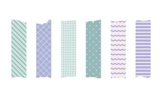 Washi masking tape set. Cute scotch vector