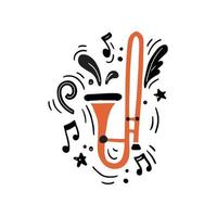 Minimalist trombone playing creative music vector