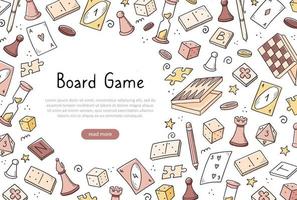 Hand drawn banner template of board game vector