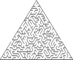 Vector backdrop with a gray triangular 3D maze, labyrinth.