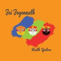 Ratha Yatra, Happy rath yatra With Jogonnath free Vector