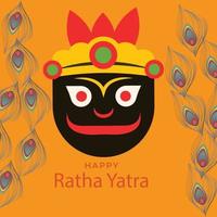 Ratha Yatra, Happy rath yatra With Jogonnath free Vector