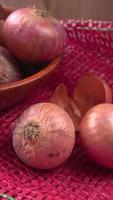 Fresh red onions photo