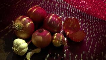 Fresh red onions photo