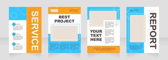 Turquoise and orange blank brochure layout design vector