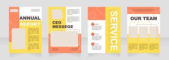 Rad and orange blank brochure layout design. Tech innovation info. Vertical poster template set with empty copy space for text. Premade corporate reports collection. Editable flyer paper pages vector