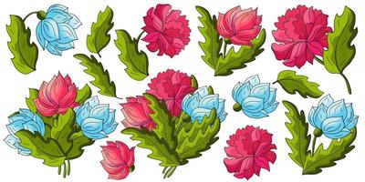 Floral illustration in hand draw style vector