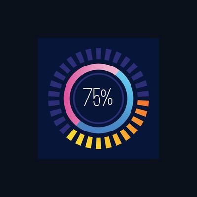 Modern infographic business future charts monitor screen dark ui theme bullets frames diagram graph vector simple dashboard elements