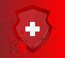 vector image of flat design illustration of a shield