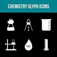 conjunto de iconos de vector de glifo de química única