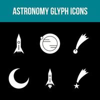 conjunto de iconos de vector de línea de astronomía única