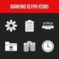 6 Beautiful Banking Glyph vector icon set