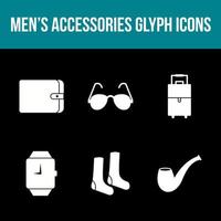 conjunto de iconos de vector de accesorios para hombres