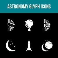 conjunto de iconos de vector de gifo de astronomía único