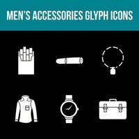 conjunto de iconos de vector de accesorios para hombres