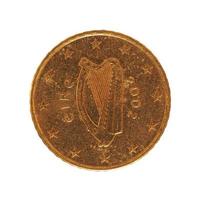 50 cents coin, European Union, Ireland isolated over white photo