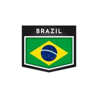 Bandera de Brasil con diseño de plantilla de etiqueta de insignia de emblema