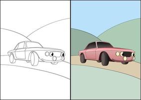 simple vehicle coloring pages for kids, kids coloring pages. vector