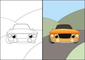 páginas para colorear de vehículos simples para niños, páginas para colorear de niños. vector