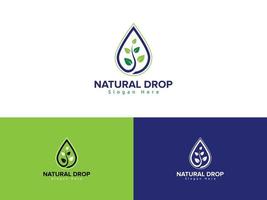 Natural Drop Logo Vector Template