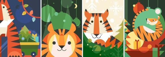 Different Year of the Tiger posters. vector