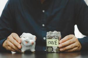 businessman with saving money photo