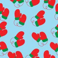 mittens seamless pattern christmas background vector