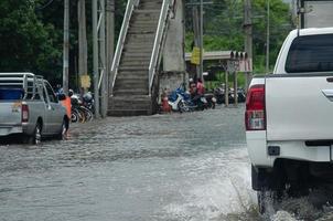 flood road thailand photo