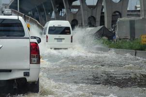 flood road thailand photo