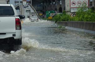 flood road thailand photo