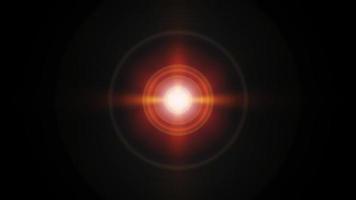 la lentille optique de l'étoile centrale évase l'arrière-plan de l'animation de rotation de la lumière. video