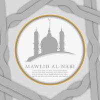 Tarjeta de felicitación mawlid al nabi diseño de vector de patrón marroquí para fondo y banner