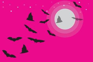 bat background in moonlight vector