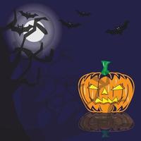 halloween celebration with pumpkin in the moonlight vector