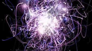 animación en bucle de turbulencia de línea de partícula púrpura