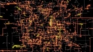 orange stroke lines cyber space Background loop Animation video