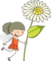 Simple cartoon character of a little fairy isolated vector