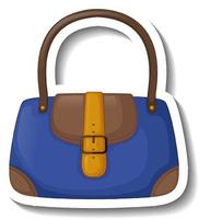 A sticker template with a women handbag isolated vector