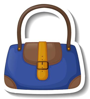 A sticker template with a women handbag isolated